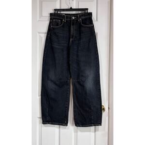 Zara Sz 2 Women's Barrel Leg Jeans Dark Wash Wide Leg Y2K inspired